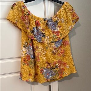 Floral Off-Shoulder Yellow Top